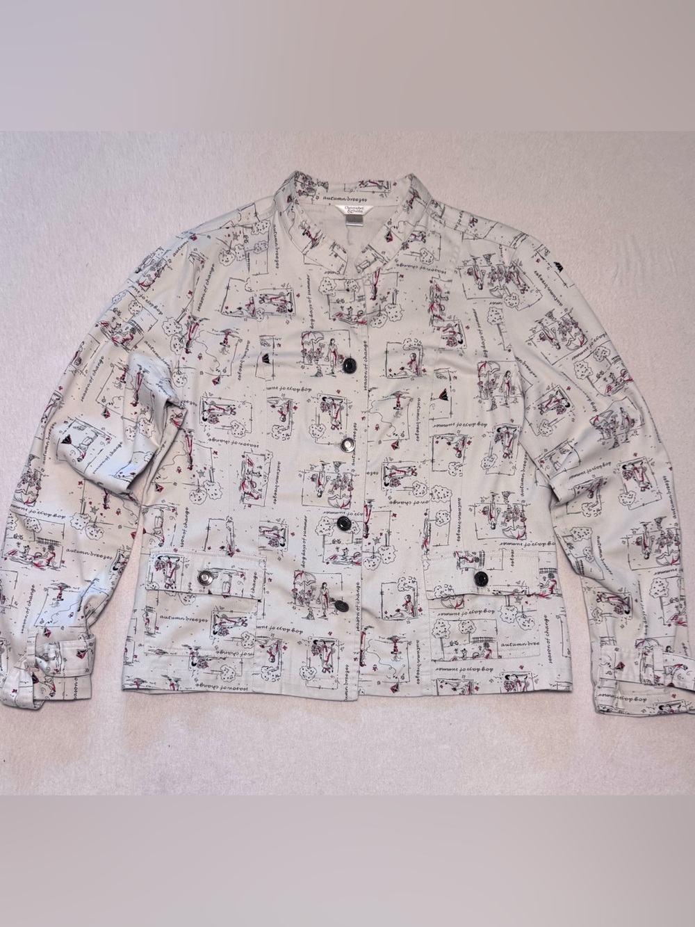 Christopher & Banks Fall Theme Print Shirt/Jacket